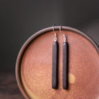 Ebony Wood Earrings Grounding Inner Peace Vintage Amulet