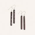 Ebony Wood Earrings Grounding Inner Peace Vintage Amulet