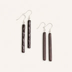 Ebony Wood Earrings Grounding Inner Peace Vintage Amulet